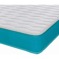 Extreme Comfort Cooltouch Colours Wave Hybrid Memory Foam & Pinna-coil Innerspring Mattress With Aqua Border 18Cms Deep Shorty 75Cmx175Cm, Blue