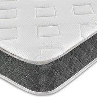 Starlight Beds Cooltouch Diamonds Hybrid Memory Foam & Pinna-coil Innerspring Mattress With Grey Border 3FT Single, Grey