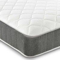 Starlight Beds Cooltouch Cloud Waves Premium Hybrid Memory Fibre Foam & Pinna-coil Innerspring Mattress Grey Border Shorty, Grey