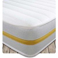 Starlight Beds Cooltouch Yellow Stripe Hybrid Memory Foam Pinna-coil Innerspring Value Mattress With White Border - Double, White