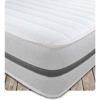 Starlight Beds Cooltouch Grey Stripe Hybrid 1000 Count Micro Pocket-pro Spring & 7" Support Foam Delux Comfort Plus Mattress 4FT6 Double, White