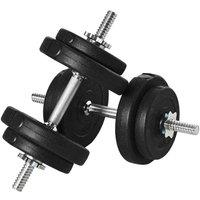 HOMCOM 20KG Adjustable Dumbbells Weight Set Hand Weight, Black