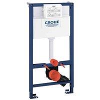 Grohe RAPID-SL 2-in-1 Toilet Frame; 6/9 Litre Dual Flush Cistern; 1000mm High Frame; Blue/White, Silver