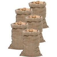 Vidaxl Jute Sacks 5 Pcs 60X105 Cm 100 Jute 340 Gsm, Brown
