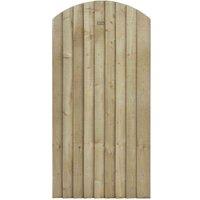 Rowlinson Featheredge Arch Top Wooden Gate, Brown