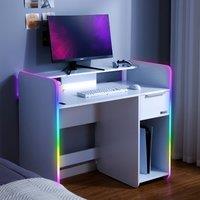 X Rocker Electra Gaming Desk With Wireless Charging And App Controlled LED Lights