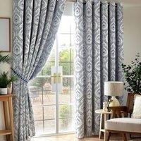 Luxury Living Victoria Blackout 90 X 90 Blue (ring Top Curtains), Blue