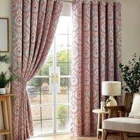 Luxury Living Victoria Blackout 66" X 54" Red (ring Top Curtains), Red