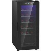 HOMCOM 50L Undercounter Wine Cooler Fridge With Led Light Glass Door 18 Bottles, Black