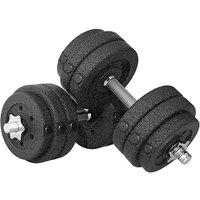 HOMCOM 30Kg Adjustable Dumbbells Weight Set Hand Weight For Body Fitness, Black