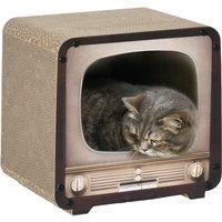 PawHut Tv Shape Cat Scratching Board With Catnip, For Indoor Cats, Brown, Brown