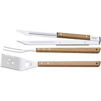 Tramontina Wooden Handle 3 Pcs Barbecue Tools Set, Brown
