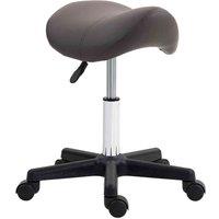HOMCOM Saddle Stool Adjustable Rolling Salon Chair For Massage Spa Beauty Grey, Grey