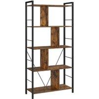 SONGMICS Vasagle 5-tier Storage Shelf With Open Compartments - Rustic Brown And Black, Multi