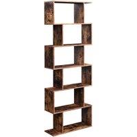 SONGMICS Vasagle 6-tier Cube Display Shelf And Room Divider - Rustic Brown, Multi