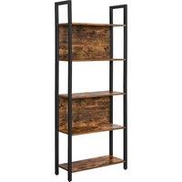 SONGMICS Vasagle Bookshelf Storage Shelf Kitchen Shelf With 5 Shelves - Rustic Brown And Black, Multi