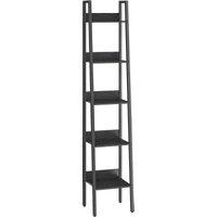 SONGMICS Vasagle 5-tier Black Narrow Bookshelf, Black