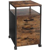 SONGMICS Vasagle File Cabinet With 2 Drawers And Wheels - Rustic Brown And Black, Brown