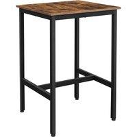SONGMICS Vasagle Square Tall Bar Table For Kitchen Living Room - Rustic Brown And Black, Brown