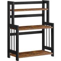 Songmics 3-tier Countertop Storage Shelf For Kitchen - Rustic Brown And Black, Black