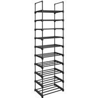 Songmics 10-tier Metal Shoe Storage Organiser - Black, Black