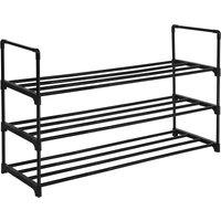 Songmics 3-shelf Shoe Rack For Closet Entryway - Black, Black