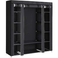 Songmics Foldable Closet With Hanging Rail And Shelves - Black, Black