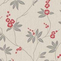 Belgravia Decor Amelie Blossom Textured Wallpaper 10m x 53cm Beige / Red, Red