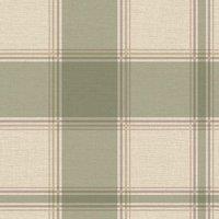 Belgravia Decor Carmella Textured Wallpaper 10m x 53cm Check Green