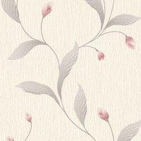 Belgravia Decor Tiffany Trail Pink Textured Wallpaper 10m x 53cm, Pink