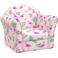 Aiyaplay Kids Sofa Chair With Flamingo Design For Bedroom Playroom Pink, Pink