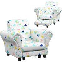 Aiyaplay 2 Piece Kids Sofa Set With Cloud Design For Nursery White, White