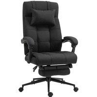 Vinsetto Office Chair With Adjustable Height Wheels Footrest Black, Black