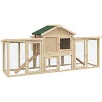 PawHut Wood Chicken Coop Hens Cage Poultry House With Nesting Boxes Run