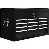 HOMCOM Lockable Metal Tool Chest w/ 6 Drawer - Black, Black