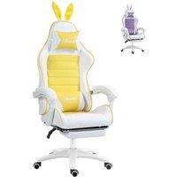 Vinsetto Racing Style Gaming Chair with Rabbit Ears, Yellow, Yellow