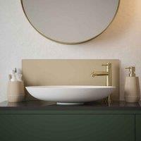 Light Gold Glass Bathroom Splashback 250Mm X 600Mm X 4Mm, Gold
