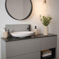 Matt Grey Glass Bathroom Splashback 250Mm X 600Mm X 4Mm, Grey