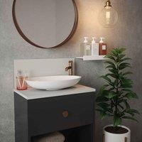 Silk Grey Glass Bathroom Splashback 250Mm X 600Mm X 4Mm, Grey