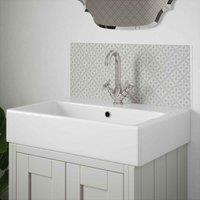 Laura Ashley Mr Jones Slate White Glass Bathroom Splashback 250Mm X 600Mm X 4Mm, White