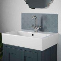 Laura Ashley Wicker Chalk Blue Glass Bathroom Splashback 250Mm X 600Mm X 4Mm, Blue