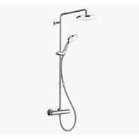 Mira Coda Pro Complete Mixer Shower Inline Exposed Valve Diverter Fixed Head Riser Rail Kit Chrome, Silver