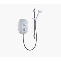 Mira Vie Electric Shower 9.5Kw White Chrome, Silver