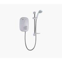 Mira Vigour Electric Power Shower Thermostatic White Chrome, White