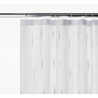 Croydex Hygiene N Clean Shower Curtain Silver Dotty, Silver