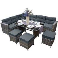 Jardi Rattan Corner Set - Grey, Grey