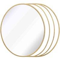 Charles Bentley Prague Round Repeated Edge Weather Resistant Mirror - Gold, Gold
