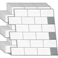 Walplus 3D Tile Stickers Peel And Stick Backsplash Splashback Decals Tile Transfer For Kitchen Bathroom Living Room Stick On Tile London Metro Classic Brick Brilliant White - 6 Pieces 30.5Cm 12inch , White