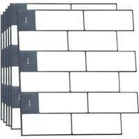 Walplus 3D Tile Stickers Peel And Stick Backsplash Splashback Decals Tile Transfer For Kitchen Bathroom Living Room Stick On Tile Waterproof - London Minimalist Brilliant White - 6 Pieces 30.5Cm 12inch , White