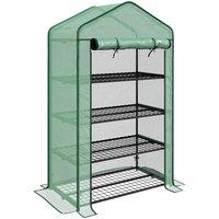 Outsunny 90 X 49 X 160Cm Portable Mini Greenhouse With Shelves Green, Green